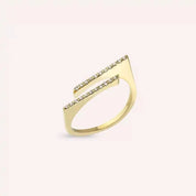Linear 0.10 CT Pırlanta Taşlı Sarı Altın Yüzük