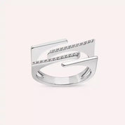 Linear 0.11 CT Pırlanta Taşlı Beyaz Altın Yüzük