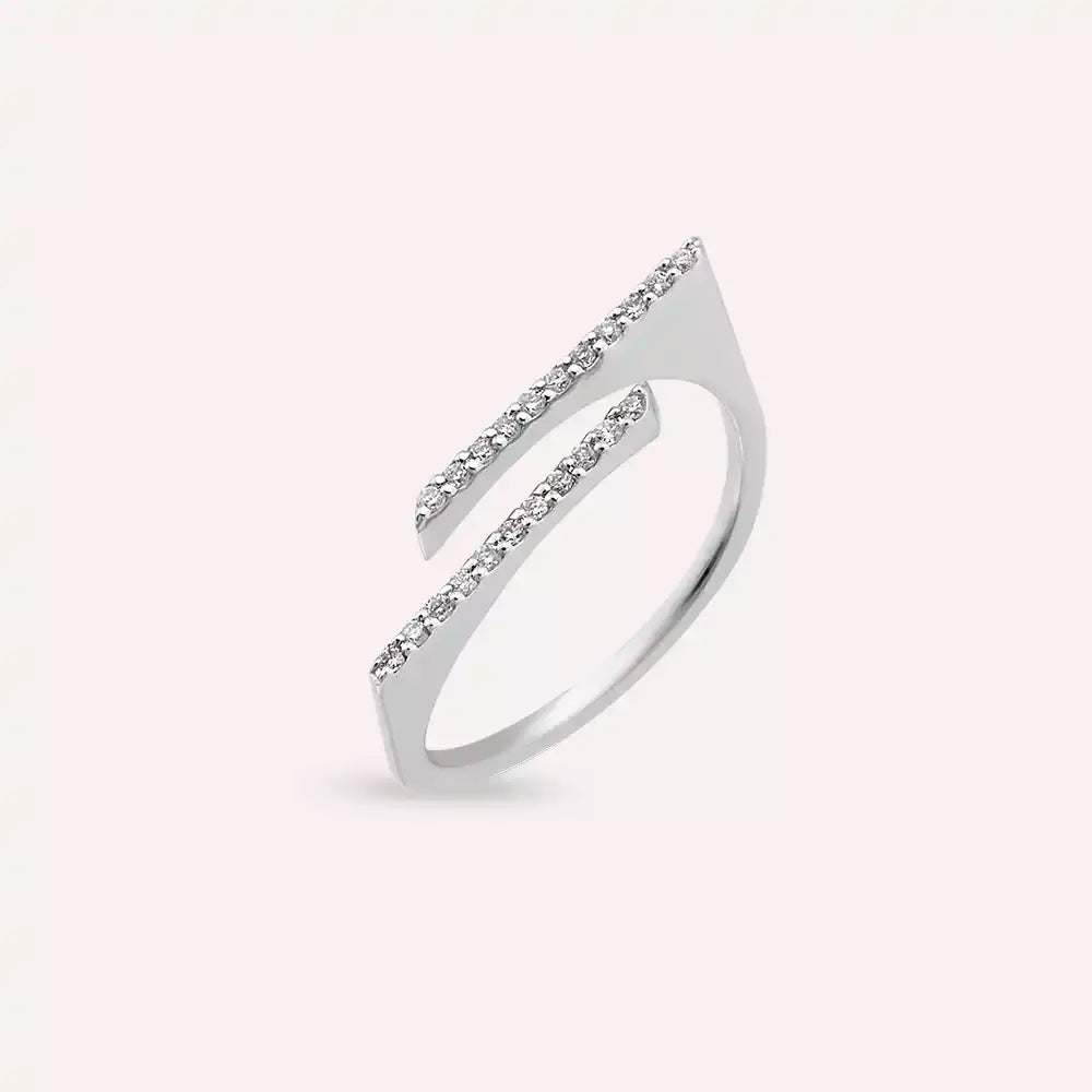 Linear 0.24 CT Pırlanta Taşlı Beyaz Altın Yüzük