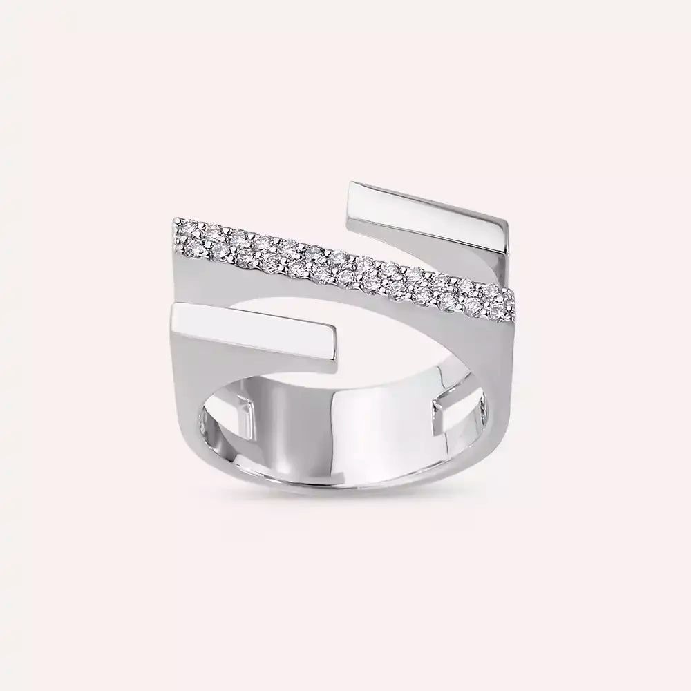 Linear Bold 0.27 CT Pırlanta Taşlı Beyaz Altın Yüzük