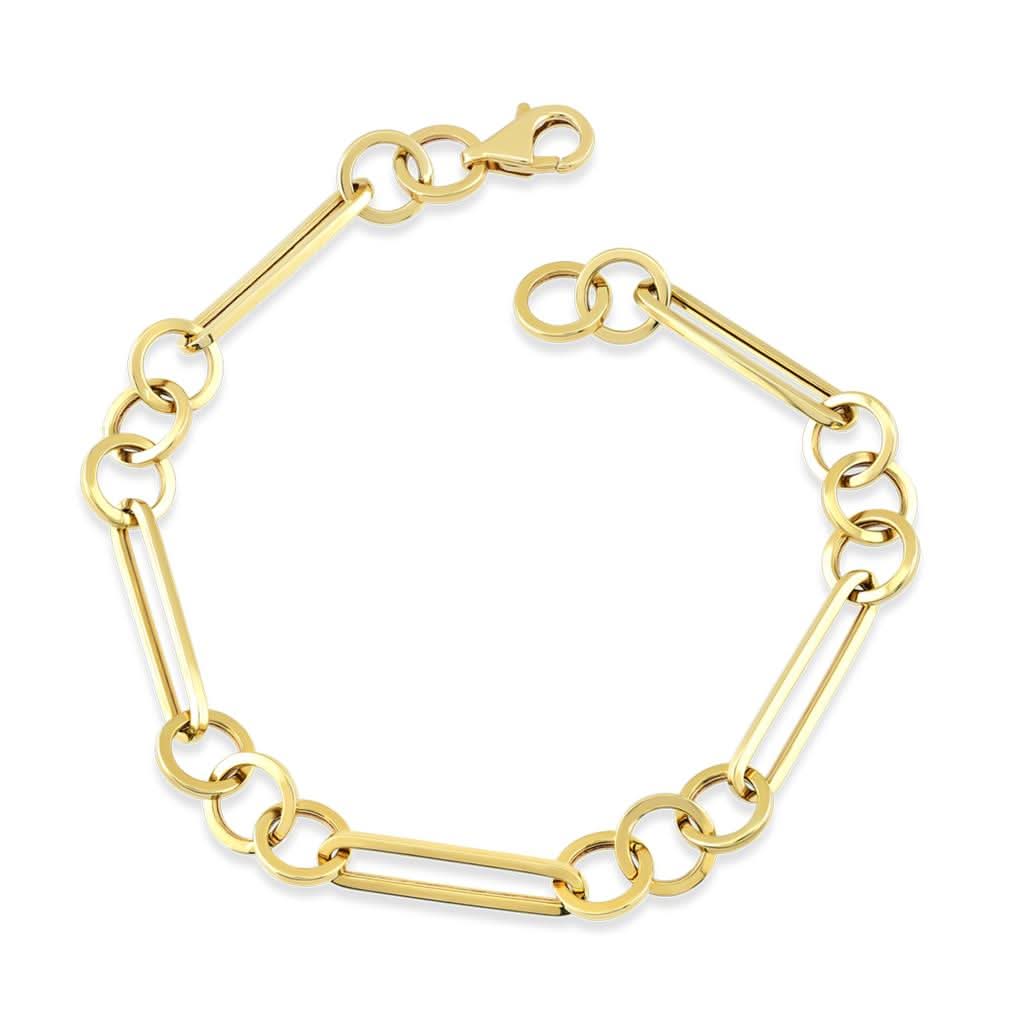 Link Large Hoop Gold Bracelet
