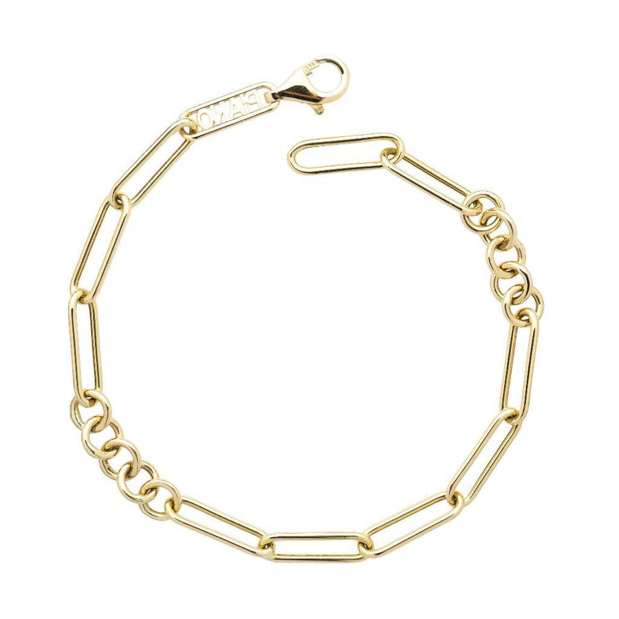 Link Ring And Rectangular Gold Bracelet