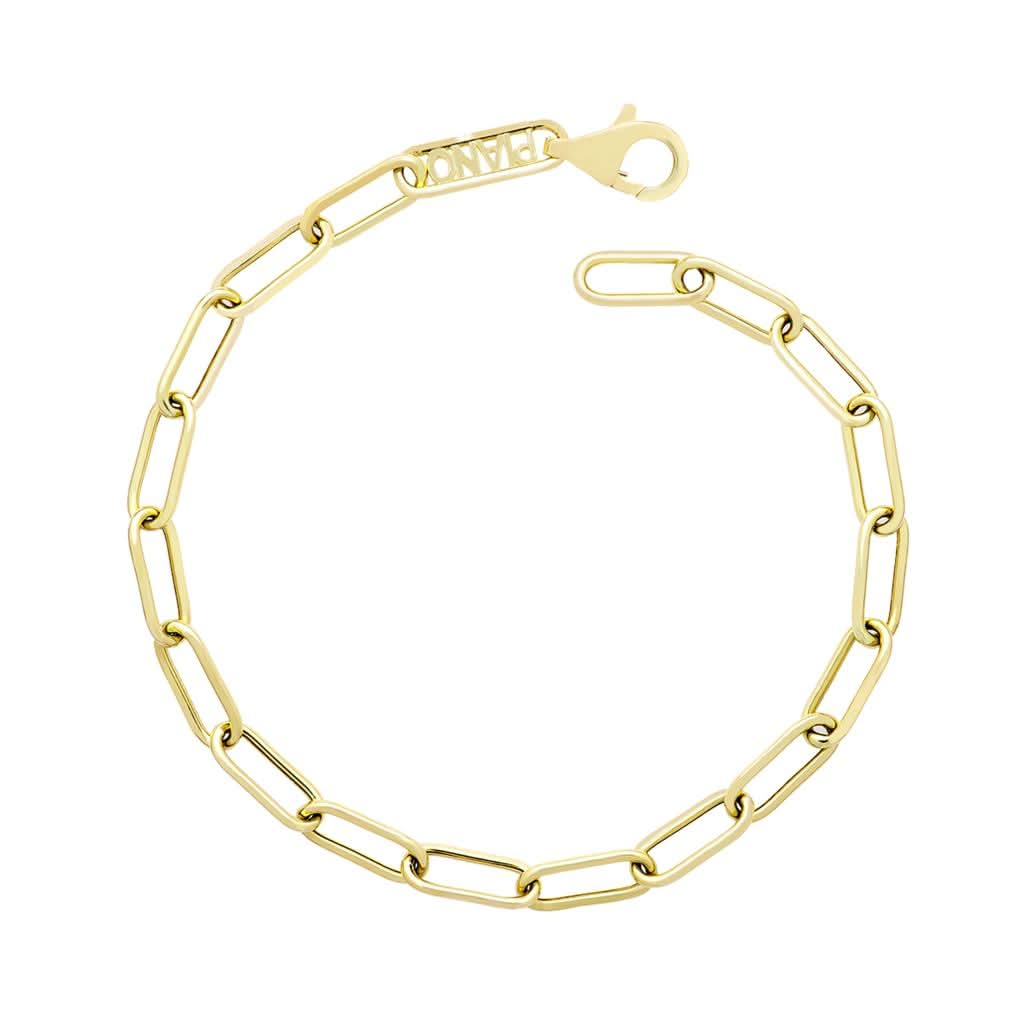 Link Row Rectangle Gold Bracelet