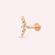 Liora Pırlanta Taşlı Rose Altın Piercing
