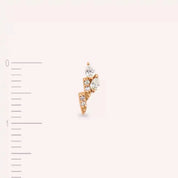 Lisa Pırlanta Taşlı Rose Altın Tek Küpe