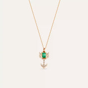 Little Arrow Zümrüt ve Pırlanta Taşlı Kolye