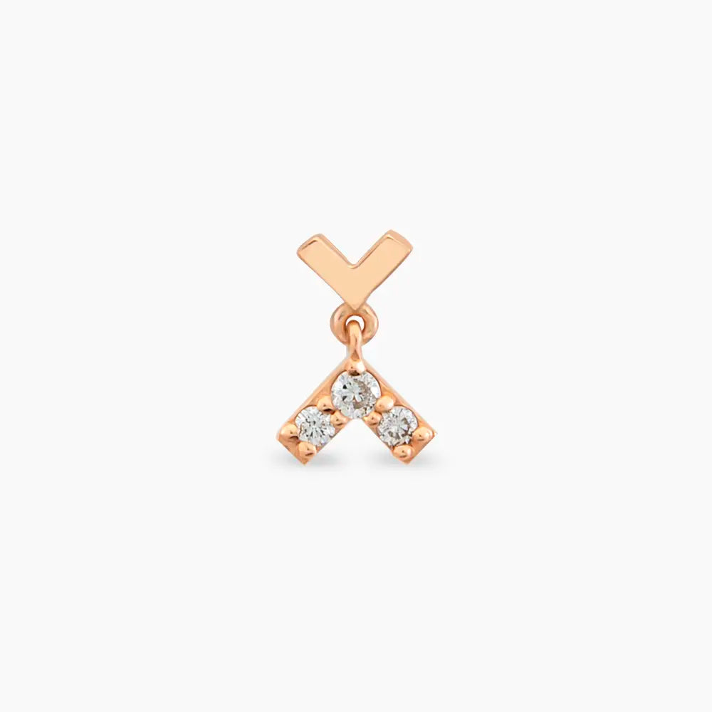 Liv Pırlanta Taşlı Rose Altın Piercing