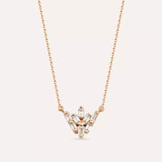 Livas Pırlanta Taşlı Rose Altın Kolye