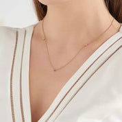 Loop Blue Safir Taşlı Rose Altın Kolye