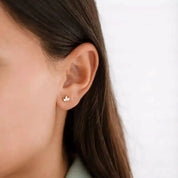 Lotus 0.25 CT Markiz Kesim Pırlanta Taşlı Rose Altın Küpe