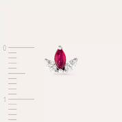 Purity  Markiz Kesim Yakut ve Pırlanta Taşlı Tek Küpe