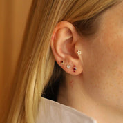 Love Pırlanta Taşlı Sarı Altın Piercing