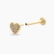 Love Pırlanta Taşlı Sarı Altın Piercing
