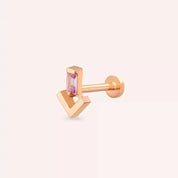 Lumi Pink Safir Taşlı Rose Gold Piercing