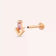 Lumi Pink Safir Taşlı Rose Gold Piercing
