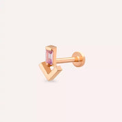Lumi Pink Safir Taşlı Rose Gold Piercing