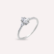 Lumino 0.49 CT Markiz ve Damla Kesim Pırlanta Taşlı Beyaz Altın Yüzük