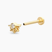 Lumos Pırlanta Taşlı Sarı Altın Piercing