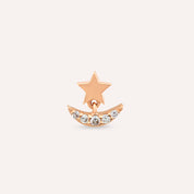 Luster Pırlanta Taşlı Rose Altın Piercing
