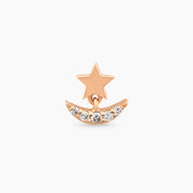 Luster Pırlanta Taşlı Rose Altın Piercing