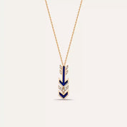 Malin Arrow Pırlanta Taşlı ve Lacivert Mineli Kolye