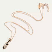 Glint Pırlanta Taşlı ve Siyah Mineli Rose Altın Kolye