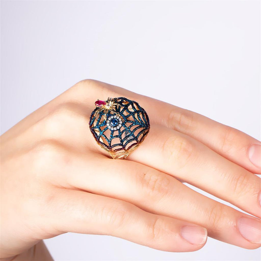 Maman Spider Network Gold Ring
