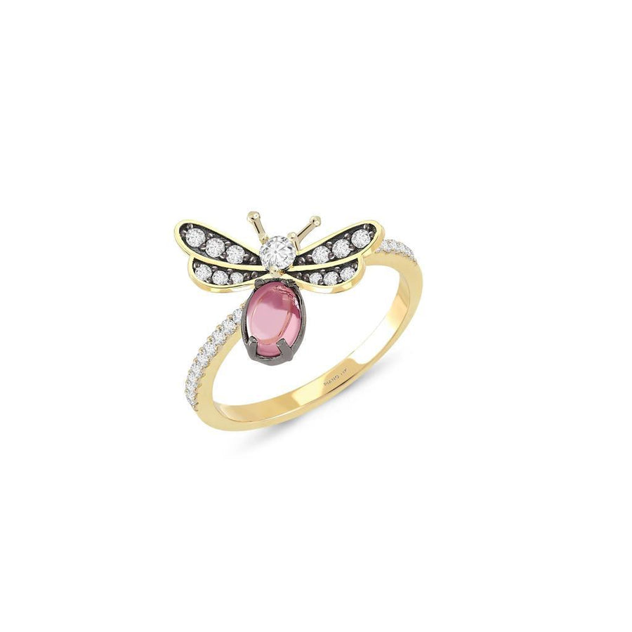 Maman Pink Stone Yusufic Gold Ring