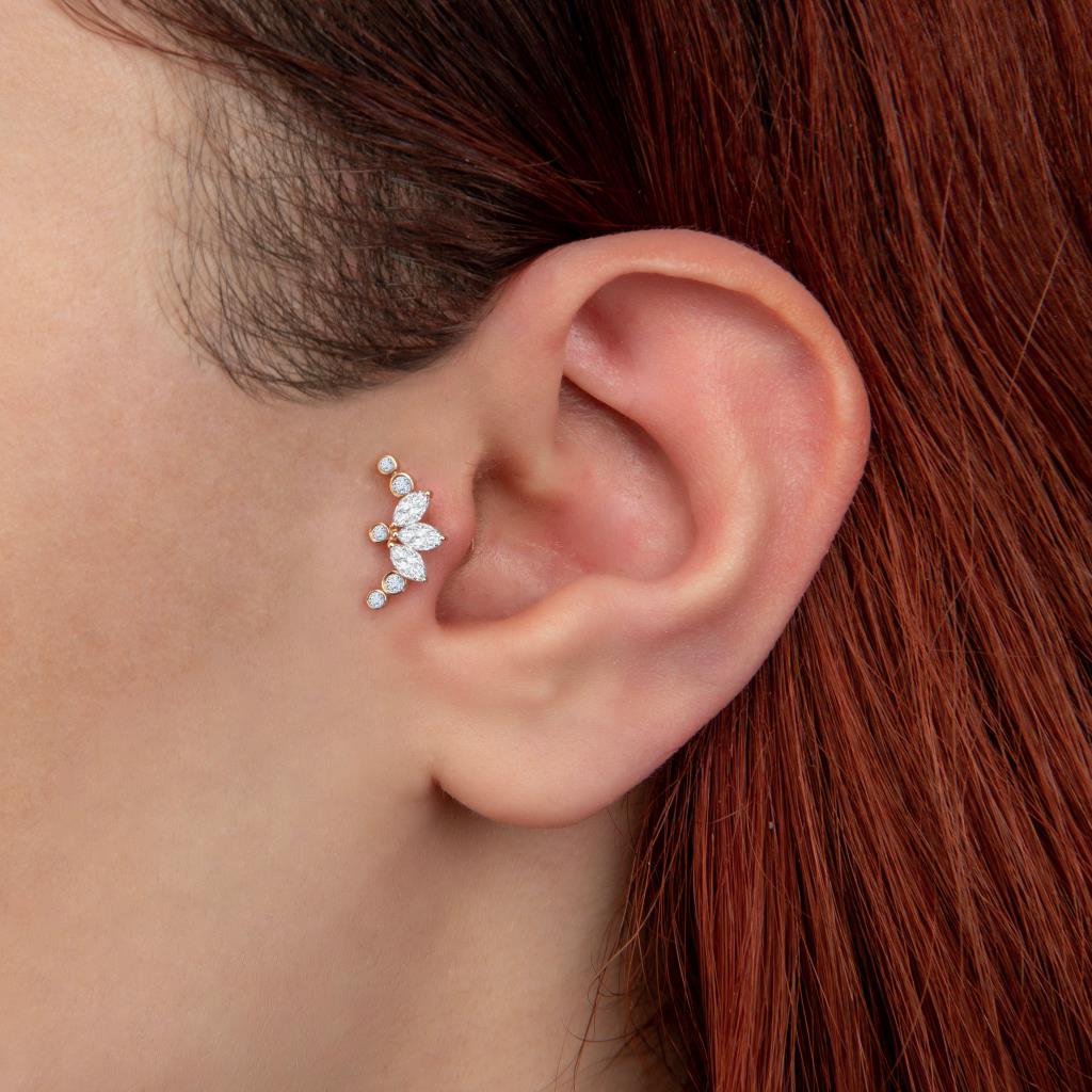 Markiz Pırlanta Flower Piercing