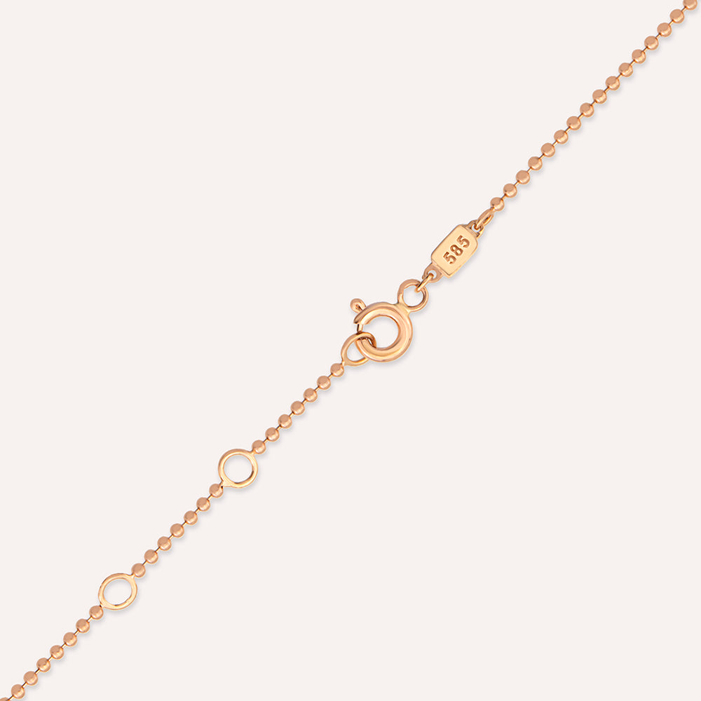 Mary 0.53 CT Yakut ve Pırlanta Taşlı Rose Altın Kolye