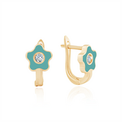 Mavi Çiçek Çocuk Küpe