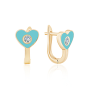 Mavi Kalp Çocuk Küpe