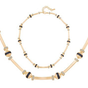 Mavi Taşlı Top Silindir Kolye