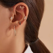 Maze Pırlanta Taşlı Rose Altın Piercing