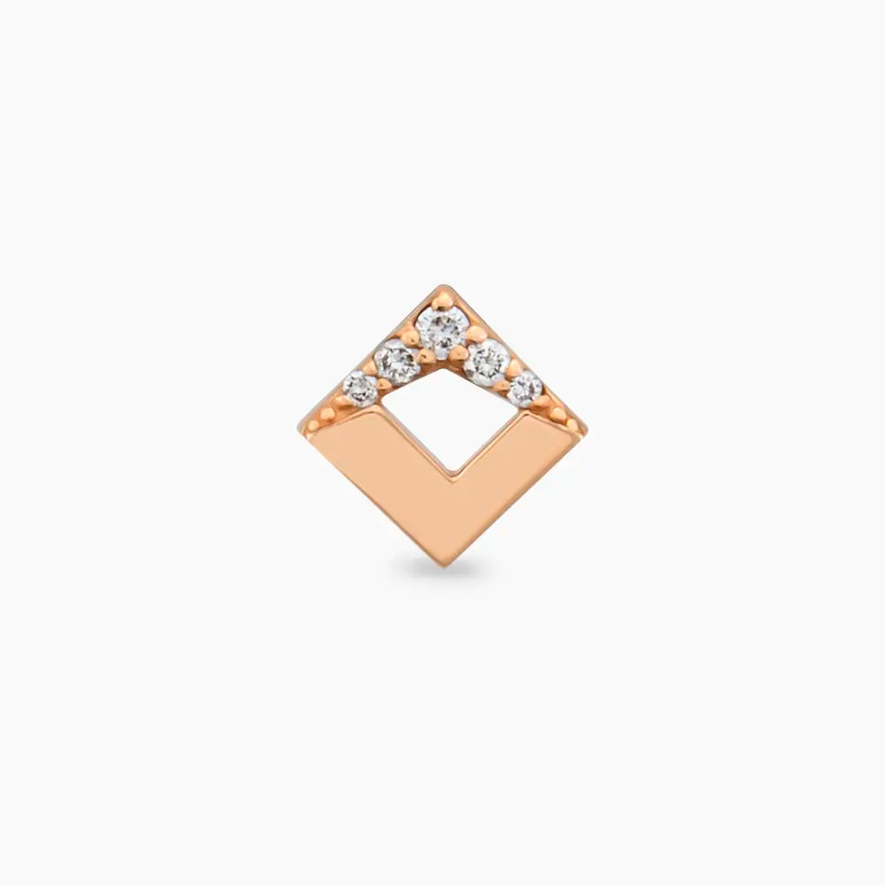 Meja Pırlanta Taşlı Rose Altın Piercing