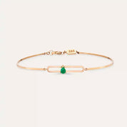 Mila Damla Kesim Zümrüt Taşlı Rose Altın Bileklik