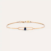 Mila Safir Taşlı Rose Altın Bileklik