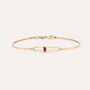Mila Yakut Taşlı Rose Altın Bileklik