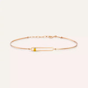 Mila Yellow Safir Taşlı Rose Altın Bileklik