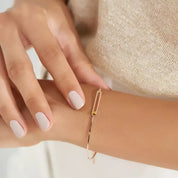 Mila Yellow Safir Taşlı Rose Altın Bileklik