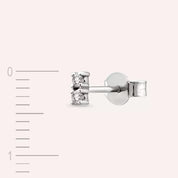 Mild Pırlanta Taşlı Beyaz Altın Tek Küpe