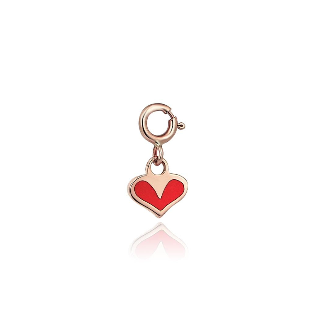 Enamel Heart Gold Charm