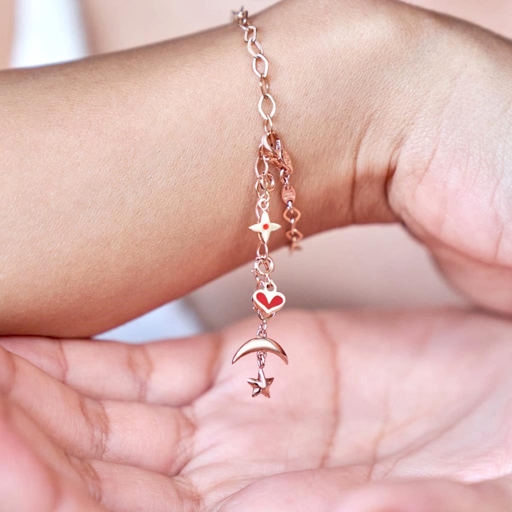 Enamel Heart Gold Charm