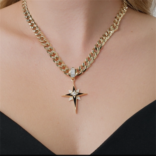 Mineli Taşlı Kuzey Yıldızı  Charm