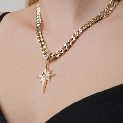 Mineli Taşlı Kuzey Yıldızı  Charm