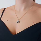 Mineli Taşlı Tasarım Kolye