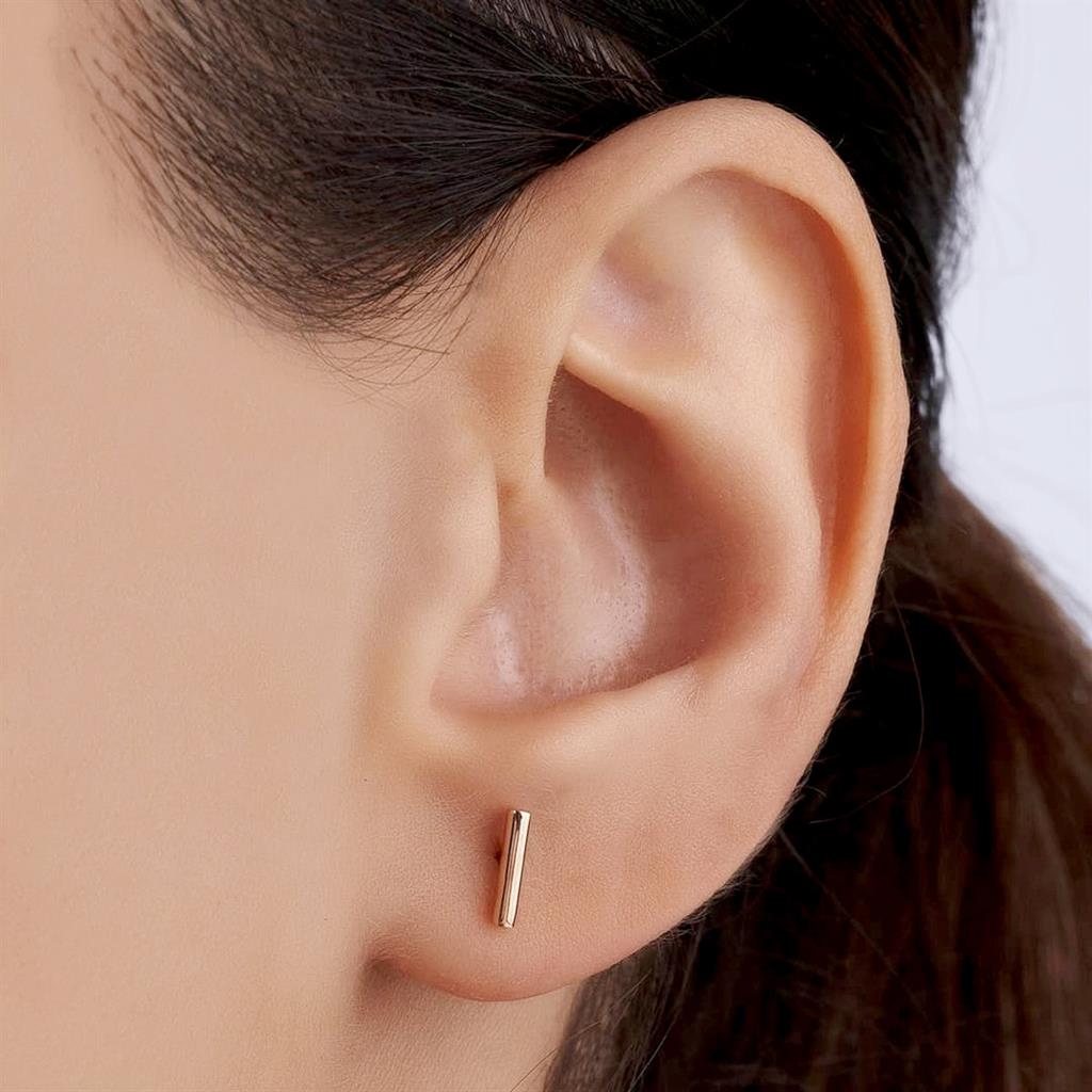 Mini Bar Gold Earrings