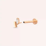 Mira Pırlanta Taşlı Rose Altın Piercing