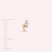 Mira Pırlanta Taşlı Rose Altın Tek Küpe