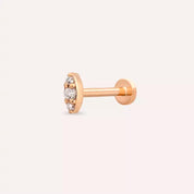 Mist Pırlanta Taşlı Rose Altın Piercing